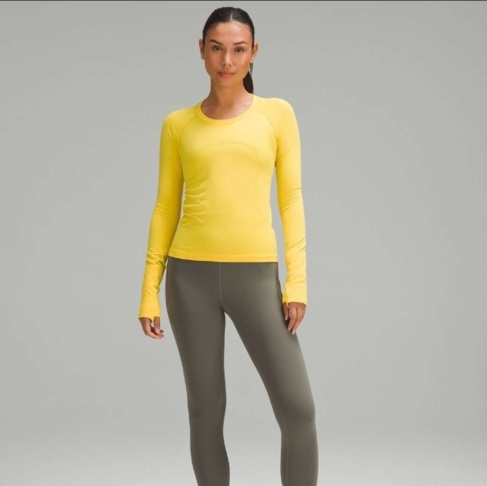 Lululemon Swiftly Tech Long-Sleeve Shirt 2.0 *Race LengthUtility Yellow / Sz 8 - Picture 2 of 8